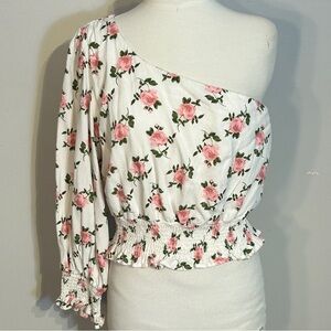 85. One Shoulder floral blouse by Miami size XL